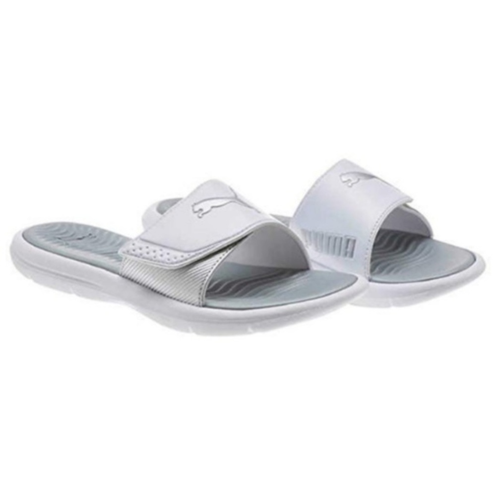 Puma Ladies' Slide Sandal White B/K - Picture 1 of 6
